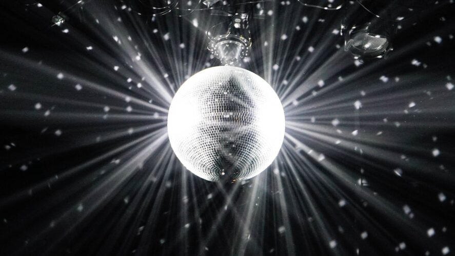 A disco ball for harmonica dance music parties